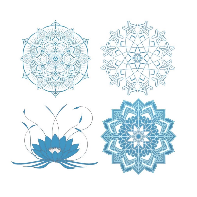 EACILLES Static Window Cling Decals, Alert People or Birds from Hitting Windows and Glass Doors, Mandala, 4 Pieces - Image 1